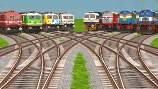 PRIORITY IN INDIAN RAILWAYS RAILROAD DIESEL ELECTRIC ENGINE TRAIN CROSSINGS sim world 2 [upl. by Leiria]