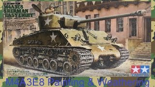 Tamiya 135 M4A3E8 Sherman Tank  Painting amp Weathering [upl. by Hulda]