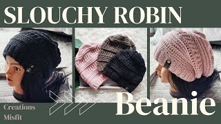 Slouchy Robin Beanie  Crochet Tutorial [upl. by Adriena]