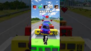 NOOB vs PRO vs HACKER vs HEROBRINE Car Jump Challenge 9 🤯 🚗 shorts beamngdrive [upl. by Theron]