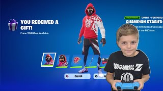 Gifting My 10 Year Old Kid NEW FNCS Skin Bundle amp Unlocking NEW Free Fortnite Battle Pass Skin Style [upl. by Ttezil]