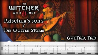 Guitar Tab The Witcher 3  Priscillas Song  The Wolven Storm [upl. by Kaiser]