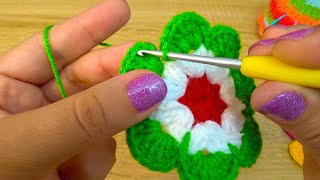 Crochet Flor Patriótica Para el mes de Septiembre [upl. by Abdella]