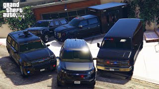 GTA 5  Stealing Los Santos Secret Service Vehicles With Franklin  GTA V Real Life Cars 78 [upl. by Jermayne]