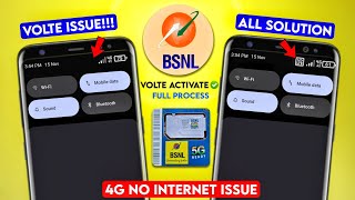 Bsnl No Internet Problem On 4G  Bsnl Volte Activation Clear Process  All issues solution bsnl4g [upl. by Odella]