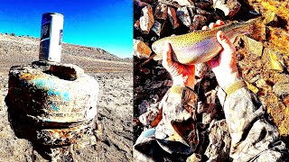 Fishing For Fat Monster Rainbow Trout Alcova Lake Lowest Water Level In 80 Years  Lake Treasure [upl. by Haimes778]