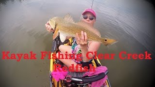 Kayak Fishing Clear Creek Redfish Galveston Tx [upl. by Ahsercul]