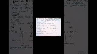 Dative Bond coordinate covalentbond shorts chemistry [upl. by Longley]