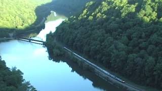 Amtrak Cardinal At Hawks Nest West Virginia With Dual Heritage [upl. by Esilec749]