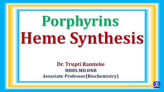 Porphyrins amp Heme Synthesis  hemoglobin Chemistry amp Metabolism  Biochemistry  NJOYBiochemistry [upl. by Razid]