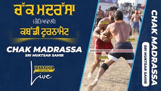 CHAK MADRASA SRI MUKTSAR SAHIB KABADDI TOURNAMENT 25OCT2024 [upl. by Bernj]