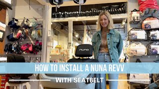 How to Install the Nuna REVV Convertible Car Seat Using a Seatbelt  Tadpole [upl. by Lesna]