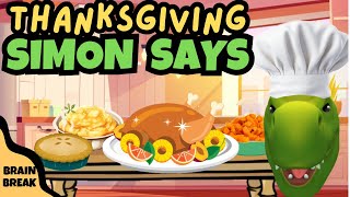 Thanksgiving Game  Thanksgiving Simon Says  Dinosaur Brain Break  GoNoodle  Floor is Lava [upl. by Ardnaet235]