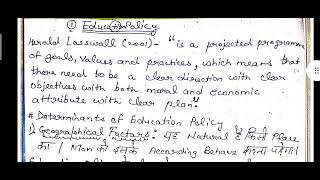 Determinants of Education Policy Education Policy and planning in contemporary india pup Bed1 [upl. by Tana]