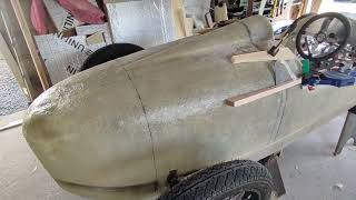 Cyclekart Auto Union fitting bodywork [upl. by Shurwood]