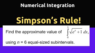 Numerical Integration The Simpsons Rule [upl. by Aimek329]