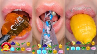 Satisfying ASMR EATING EMOJI FOOD CHALLENGE ICE ALOE VERA HONEY TANGHULU Mukbang 먹방 [upl. by Gardol]