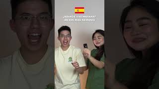 Harus dengan nada dan gerakannya🤣🙂guessthelanguage funchallenge spanish coinfamily [upl. by Yeldarb]