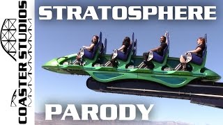 The Stratosphere Hotel Rides Parody  X Scream Insanity Big Shot [upl. by Rebekkah]