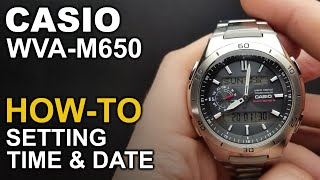 Casio WVAM650  Setting time and date  module 5110 [upl. by Lovmilla]