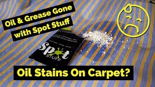 😂 Remove OilGrease Stains From Carpet Upholstery amp Everyday Fabrics with Spot Stuff [upl. by Damle]