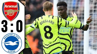 Brighton vs Arsenal 20 Bukayo Saka GOAL  kai havertz Goal  trossard goal  HIGHLIGHTS 2024 [upl. by Negeam]