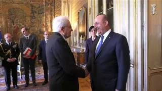 Mattarella incontra il Ministro degli Affari Esteri della Repubblica di Turchia [upl. by Attenev]