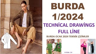 Burda 12024 Teknik Çizimler ⚡️ Bu Videoda Çekiliş Var [upl. by Babby967]