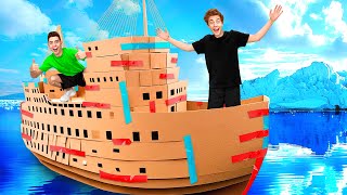 Giant CARDBOARD BOAT Challenge [upl. by Fredkin]