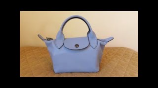 Longchamp Mini Le Pliage Cuir  Review Mod shots amp What fits [upl. by Wellington]