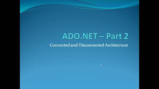 connected and disconnected architecture in ADONET  Hindi Version [upl. by Lerej]