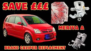 How to change a Meriva A rear replacement new brake caliper  save money amp time [upl. by Nyllek]