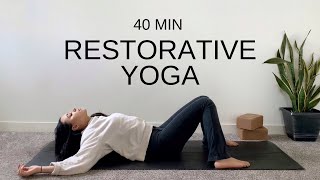 Restorative Yoga amp Breathwork  40 Min Relaxing Practice With Props [upl. by Mathews]