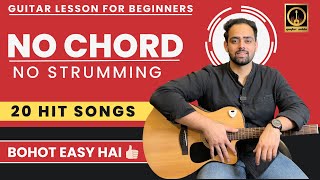 NO CHORD NO STRUMMING  Play 20 Hit Songs  Easy Guitar Lessons for Beginners  GuitarAdda [upl. by Hills]