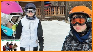 Our First Time Snow Skiing  That YouTub3 Family [upl. by Enitnemelc750]