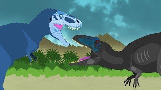 Dinosaurs Cartoons Battles Tyrannosaurus vs Giganotosaurus  DinoMania [upl. by Duff]