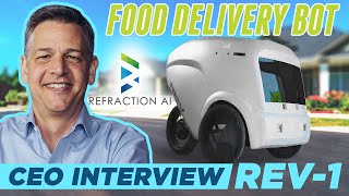 REV1 Food Delivery Robot  Refraction AI CEO Interview [upl. by Dnalrag376]