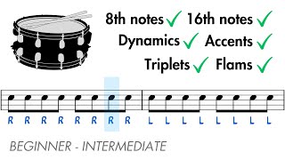 10Minute Snare Drum Warm Up [upl. by Ardnaskela505]