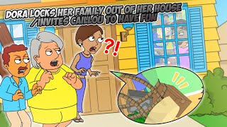 Dora Locks Her Family Out Of Her HouseInvites Caillou To Have FunGrounded [upl. by Relyk]