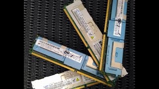 Memórias ddr2 8 GB 667 Mhz PC 5300f FbDimm instaladas em um servidor HP DL 360 G5 [upl. by Franck111]