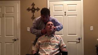 Chiropractic adjustment on C4C6 Quadriplegic – coccyxtailbone back and neck adjustment [upl. by Ynnal327]