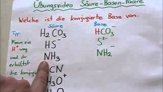 Konjugierte SäureBase Paare Übung 1 [upl. by Etnauq]