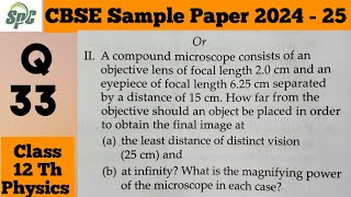 Q33II A compound microscope consists of an objective lens of focal length 2cm and an eye piece of f [upl. by Shetrit]