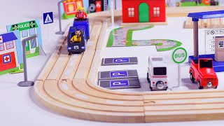 Wooden Trains  Toy Factory Fun For Toddlers [upl. by Karolina174]