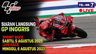 JADWAL SIARAN LANGSUNG SPRINT RACE MOTO GP SERI 9 2023 GP INGGRIS LIVE TRANS 7 [upl. by Shimkus139]