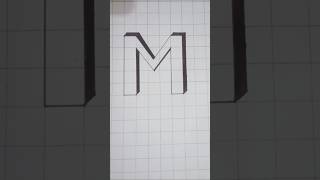 Learn to write and draw 3D letter M 🎀 calligraphy logo letterd alphabetlogo 3dletters easy [upl. by Lamak]