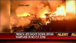 French Jets Shoot Down Plane in Libyas NoFly Zone [upl. by Melamed]