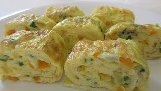 OMELETTE ROLL UP  How to make an OMELETTE ROLL Recipe [upl. by Demmahum]