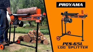 PROYAMA Log Splitter 65 Ton with Stand Wood Splitter Electric Powered Hydraulic Ram [upl. by Syhr420]