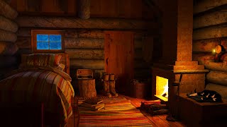 Frosty Blizzard Sounds for Sleeping and Fireplace in a Cozy Winter Hut [upl. by Nacnud356]